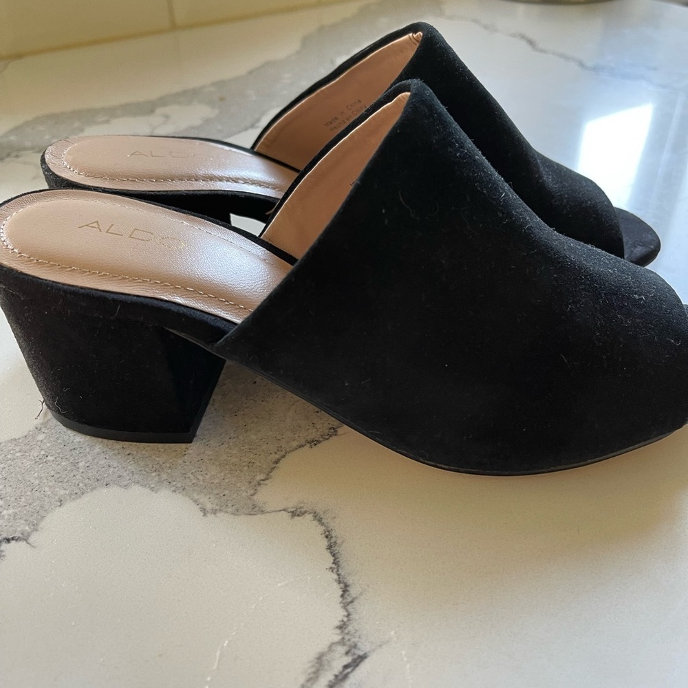 ALDO black suede sandals